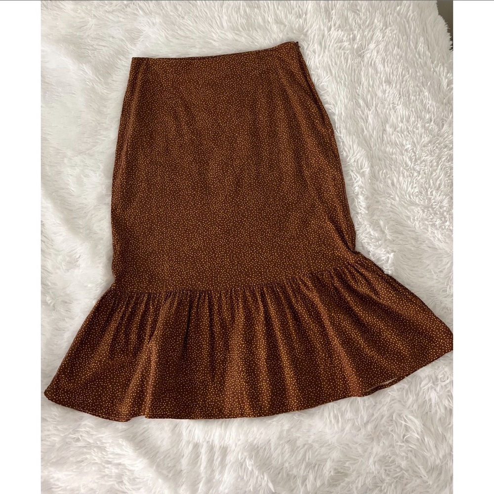 Urban Burnt Orange Polka dot Pencil Skirt